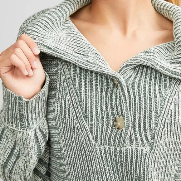 BKE Exclusive Ribbed Knit Henley Sweater - Picture 4 of 4